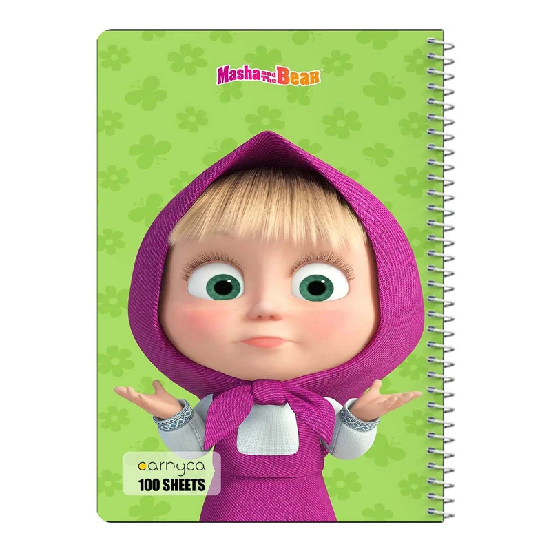 دفتر مشق 100 برگ سیمی کارنیکا طرح ماشا و خرس Masha and the Bear کد 82423