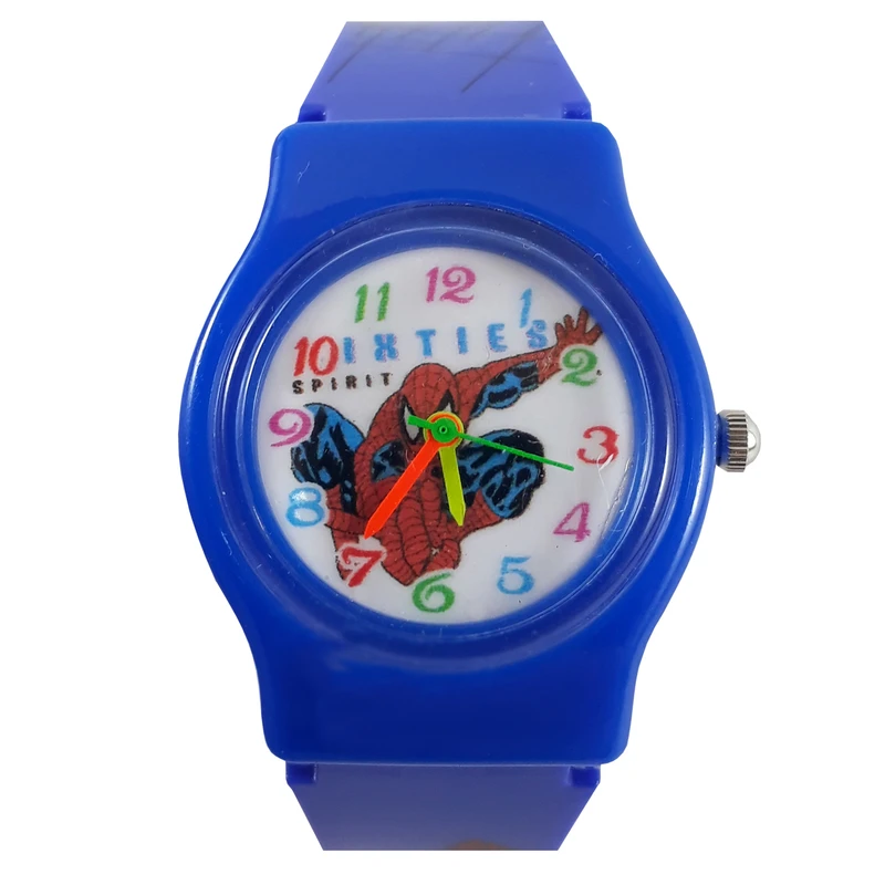 ساعت مچی عقربه ای پسرانه طرح مرد عنکبوتی کد 012