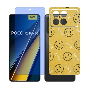 Glass Together model matte anti blue Screen Protector Suitable for Xiaomi Poco X6 Pro Mobile Phone with Back cover sticker