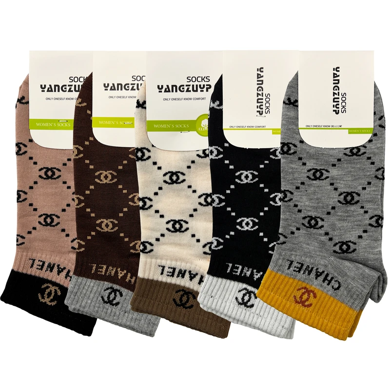 جوراب ساق کوتاه زنانه مدل Yung بسته 5 عددی