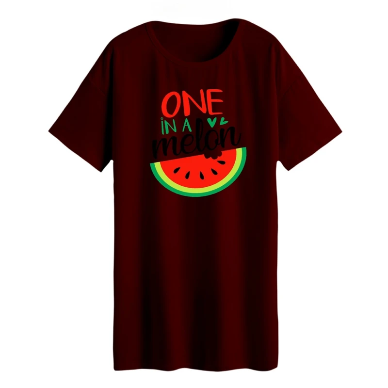 تی شرت لانگ زنانه مدل هندوانه یلدایی کد 34