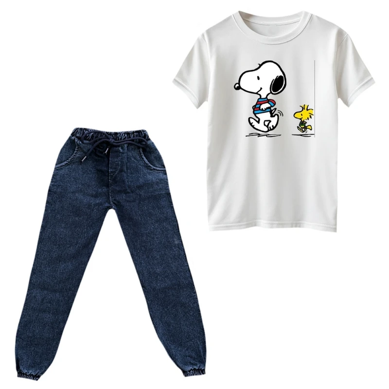 ست تی‌شرت و شلوار پسرانه مدل اسنوپی کد ۹