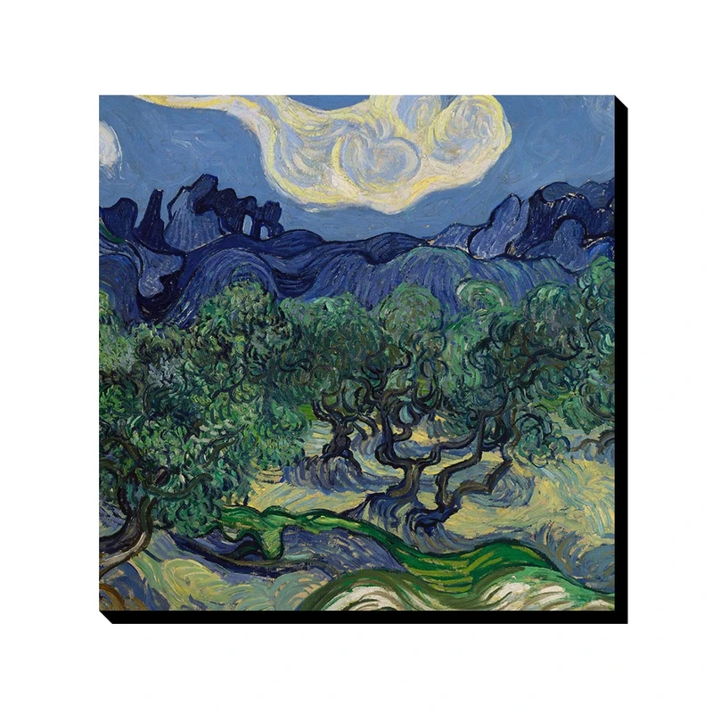 تابلو ترمه طراحان ایده طرح درخت های زیتون از ونگوگ کد art0013