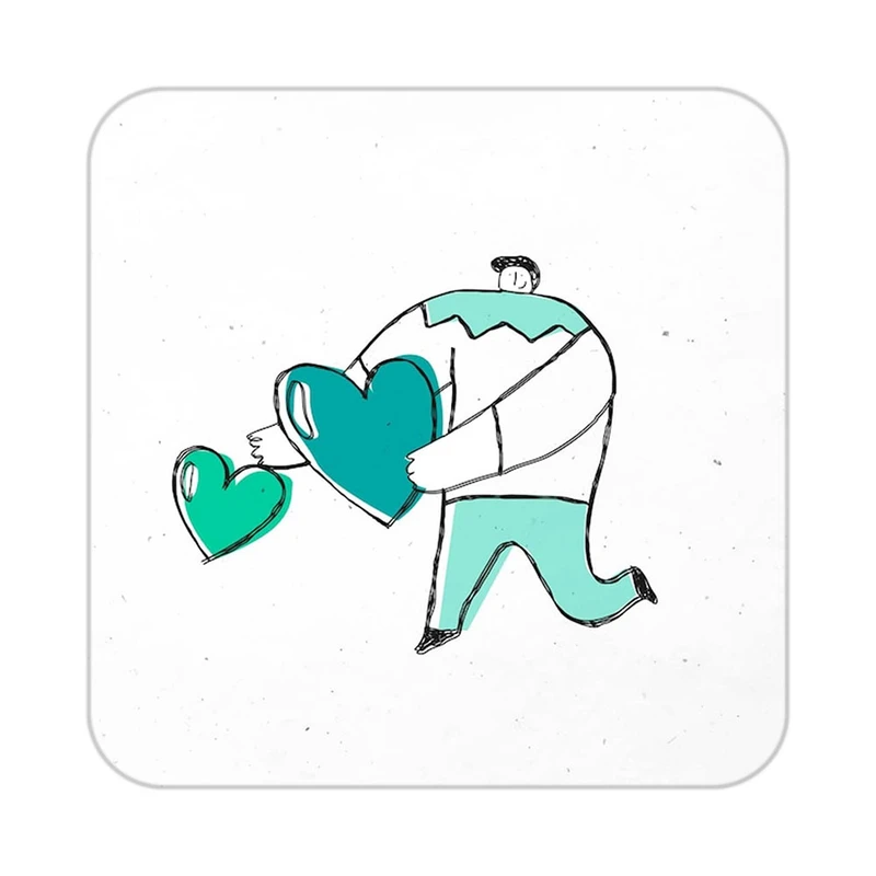 زیر لیوانی کاکتی طرح عاشقانه مدل mp39407