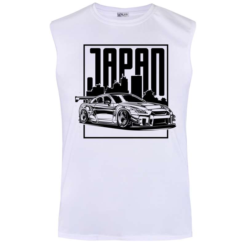 تاپ مردانه مدل JAPANIES CAR کد TOW27 رنگ سفید