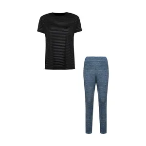 ست تی شرت و لگینگ ورزشی زنانه مدل استایل کد Mhr-19
