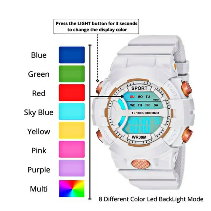 ساعت مچی دیجیتال مدل چراغدار07