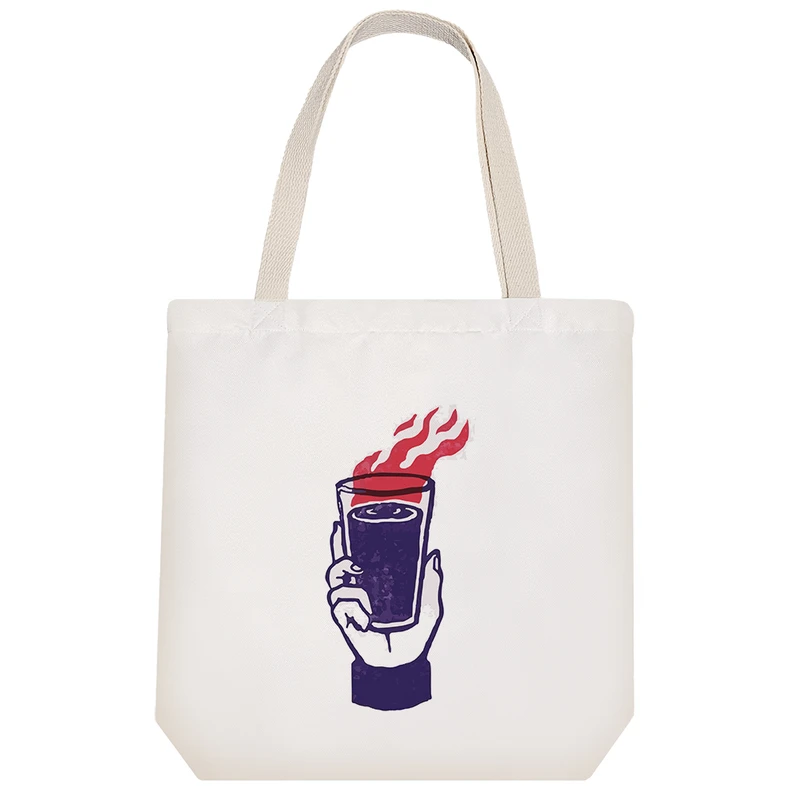 ساک خرید پارچه ای خندالو طرح آب و آتش مدل توت بگ کد 6799