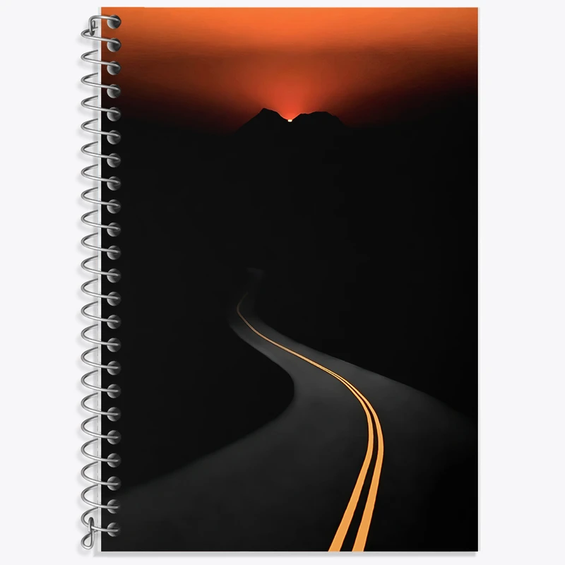 دفتر زبان 50 برگ خندالو مدل دو خط طرح جاده بی انتها کد F5240