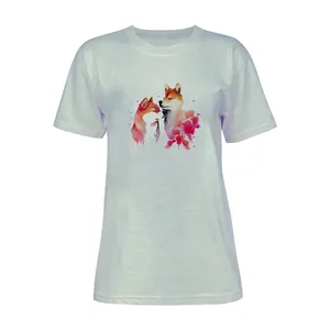 تی شرت آستین کوتاه زنانه مدل CUTE کد L155 رنگ طوسی