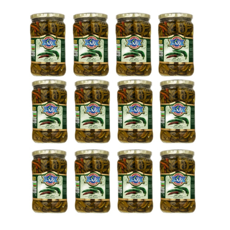 ترشی فلفل رازک - 550 گرم بسته 12 عددی