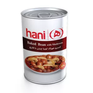 کنسرو خوراک لوبیا با قارچ هانی- 380 گرم