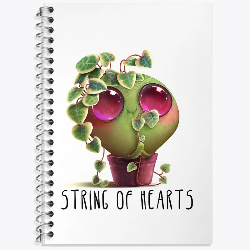 دفتر زبان 50 برگ خندالو مدل سه خط طرح گلدان گل کد F389