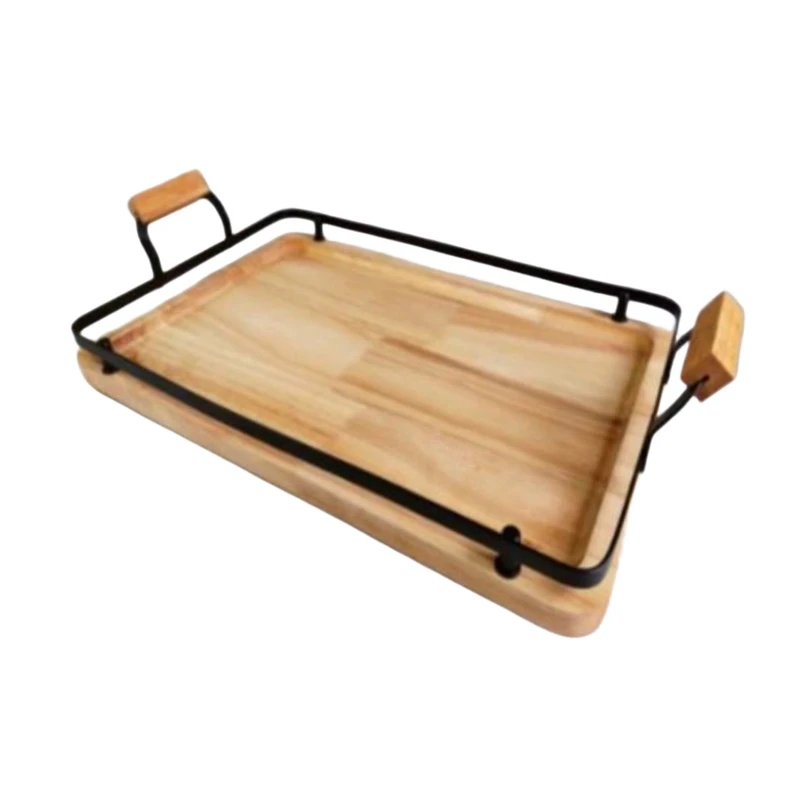 سینی دسته دار مدل مستطیل چوبی سایز 40x30 سانتی متر