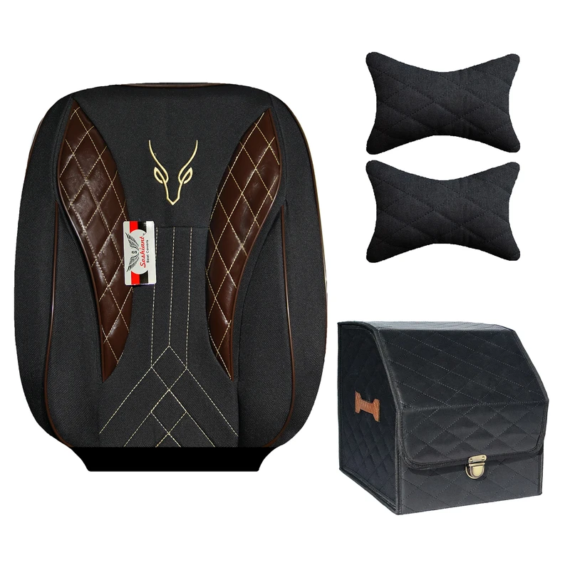 روکش صندلی خودرو سوشیانت مدل تورنتو مناسب برای پژو 405 و پرشیا به همراه پشت گردنی و باکس صندوق