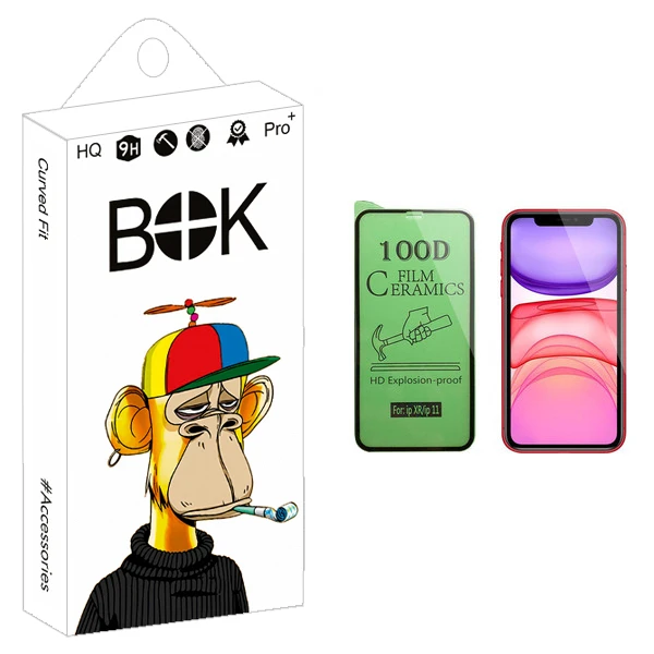 محافظ صفحه نمایش سرامیکی بوک مدل +HD مناسب برای گوشی موبایل اپل iPhone XR