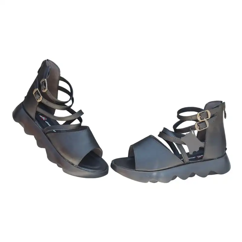 صندل زنانه مدل پشت زیپ دو سگک ساقدار