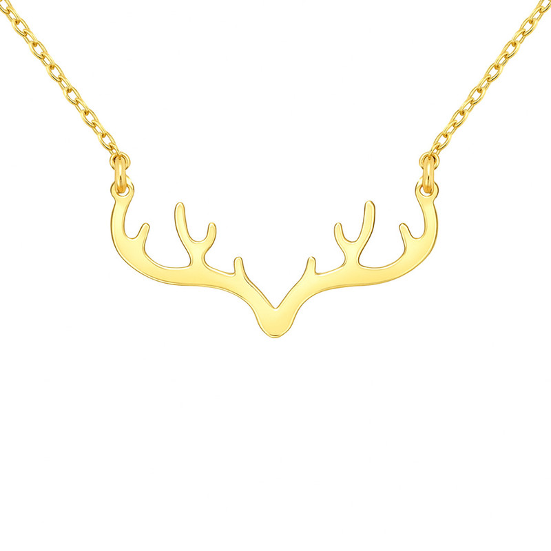 گردنبند طلا 18 عیار زنانه با طرح حلقهای (فلامینگو) گالری قو طلایی مدل شاخ گوزن