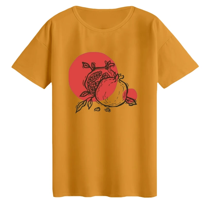 تی‌شرت لانگ آستین کوتاه زنانه مدل انار یلدایی کد14