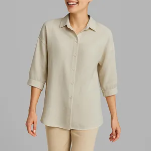 شومیز آستین سه ربع یقه برگردان زنانه نیزل مدل 1247