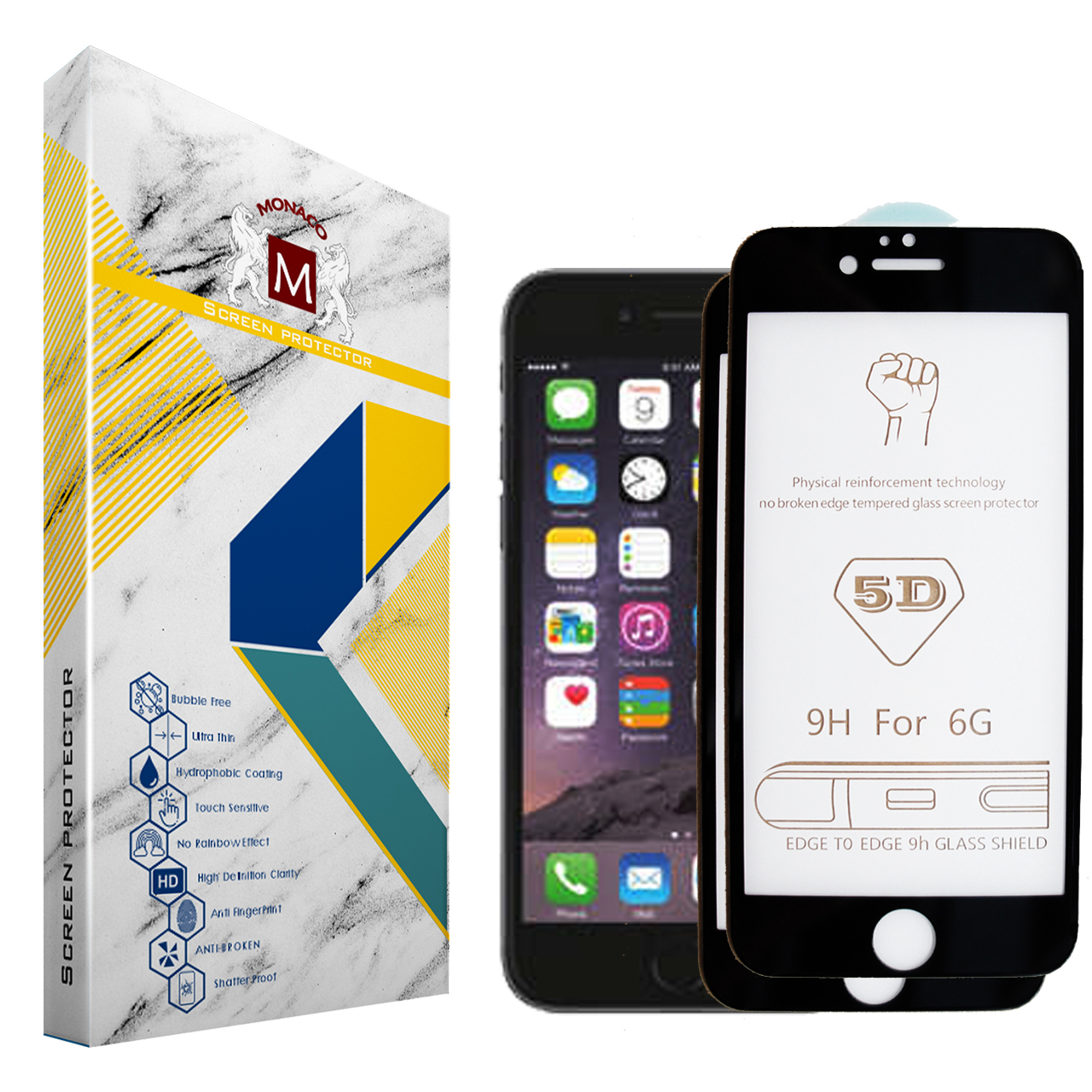 محافظ صفحه نمایش موناکو مدل 5Di9 مناسب برای گوشی موبایل اپل iPhone 6 بسته دو عددی