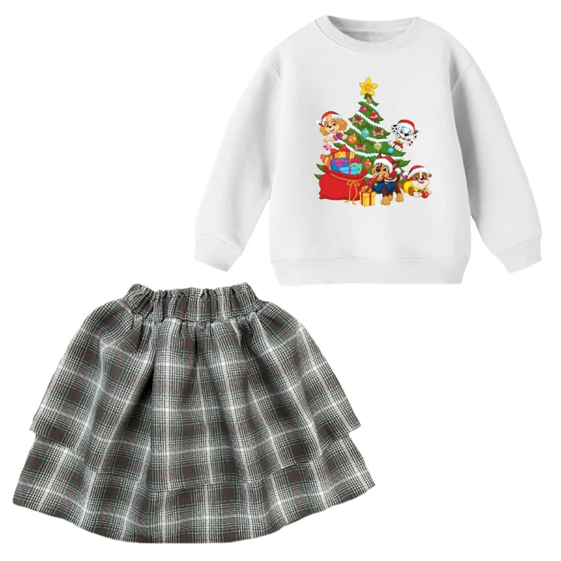 ست سویشرت و دامن دخترانه مدل روباه و هندوانه یلدایی