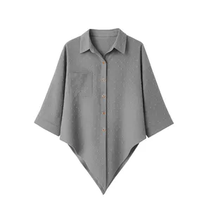 شومیز آستین بلند یقه برگردان زنانه مدل بوکله t2025