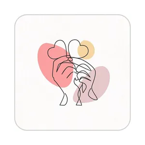 زیر لیوانی کاکتی طرح عاشقانه مدل mp38227