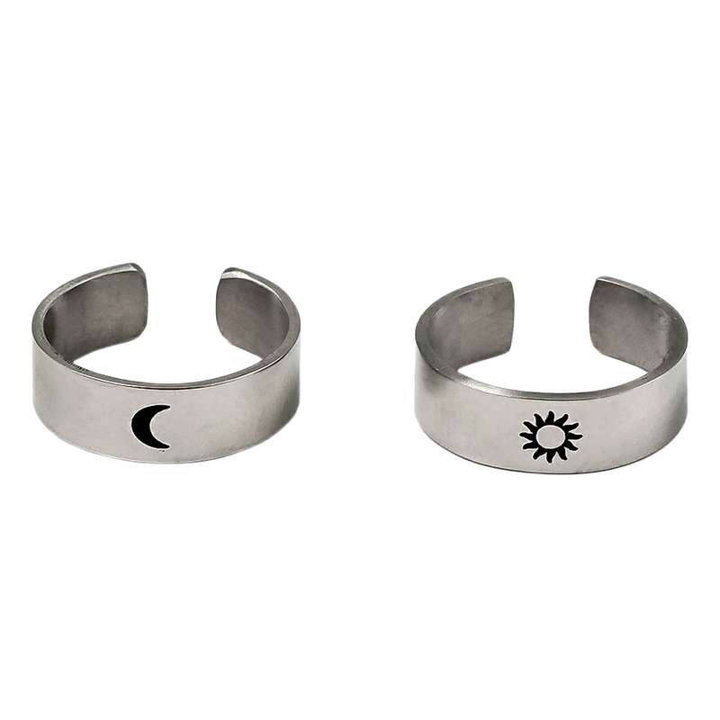 انگشتر مدل ماه و خورشید بسته 2 عددی انگشتر مدل ماه و خورشید بسته 2 عددی