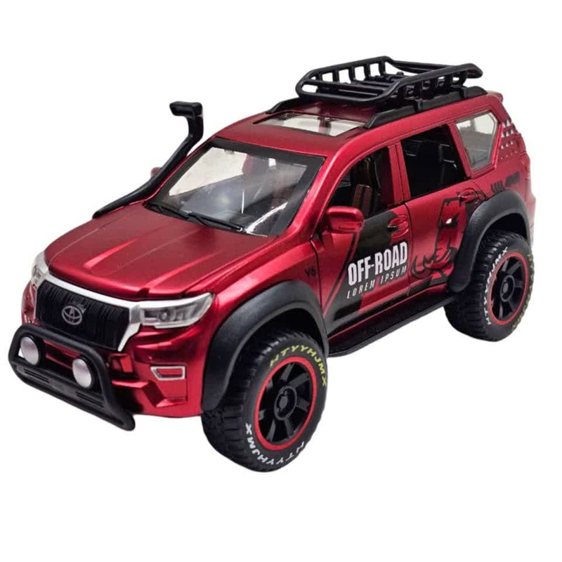 ماکت ماشین ناب سل مدل تویوتا پرادو فلزی چراغدار موزیکال آفرود TOYOTA PERADO OFF-ROAD V6