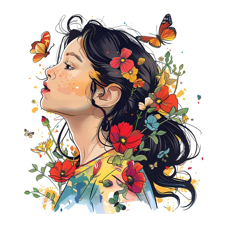 استیکر پارچه و لباس پاد آفرین مدل کارتونی کیوت فانتزی دخترانه کد S5639