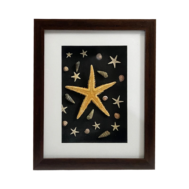 تابلو بکلیت طرح صدف دریایی W-325-2025 فریم قهوه ای