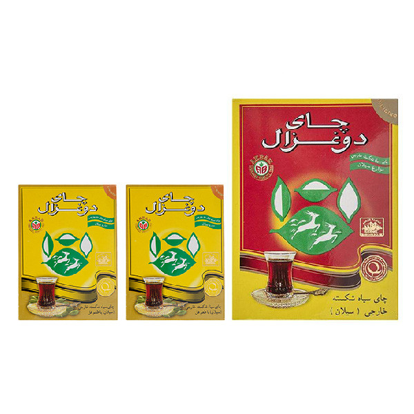چای Pure Ceylon دو غزال - 500 گرمی و چای سیلان دوغزال با طعم هل بسته 2 عددی
