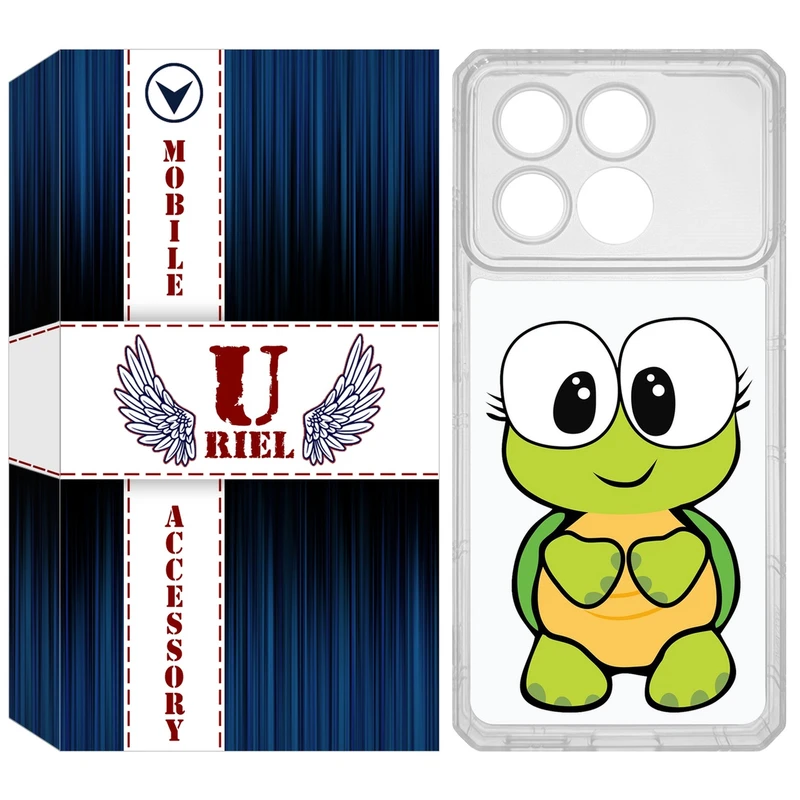 کاور یوریل مدل Clear کد 59 طرح لاکپشت مناسب برای گوشی موبایل شیائومی Poco X6 Pro