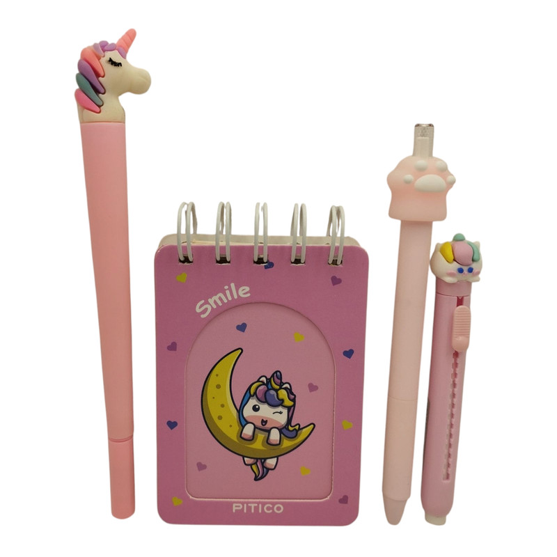 بسته لوازم تحریر مدل یونیکورن 04 مجموعه 4 عددی