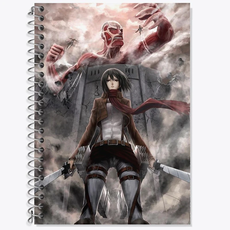 دفتر لغت 50 برگ خندالو مدل میکاسا و تایتان غول آسا انیمه اتک آن تایتان Attack on Titan کد 10992