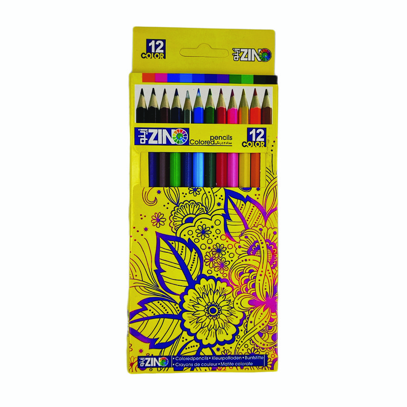مداد رنگی 12 رنگ مدل گل و بته