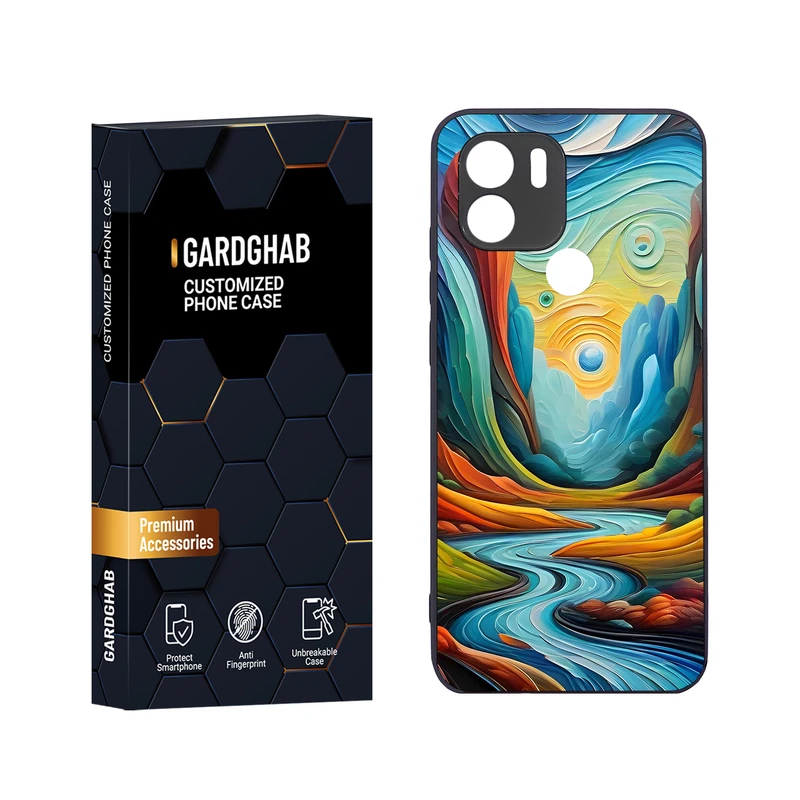 کاور گارد قاب مدل دور ژله ای هنری مناسب برای گوشی موبایل شیائومی Redmi A1 Plus / A2 Plus / Poco C50 / Poco C51