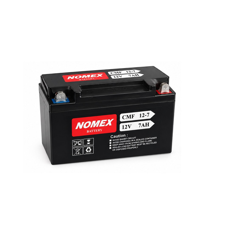 باتری موتورسیکلت اتمی 12 ولت و 7 آمپر ساعت  مدل 12V-VAH CMF 12-7 مناسب برای هوندایی استارتی 