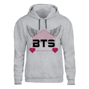 هودی مردانه مدل BTS  کد 90 رنگ طوسی