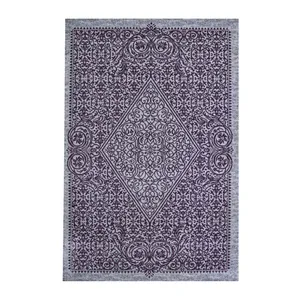 فرش ماشینی 320 شانه فرش سهند زمینه بنفش حاشیه نقره ای مدل SO10.SL