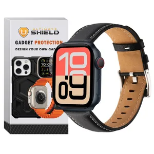 Ultimate Shield band model Leather SM BK suitable for Apple watch 44mm Series SE 3