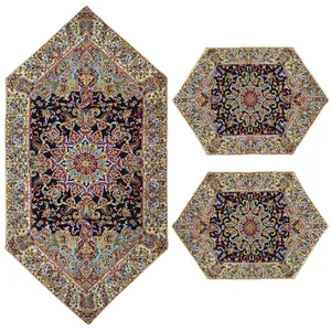 ست 3 تکه رومیزی ترمه مدل پردیس کد N15