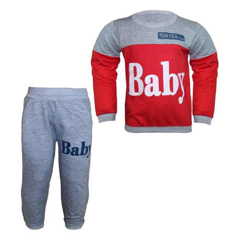 ست تی شرت و شلوار پسرانه مدل BABY کد 104
