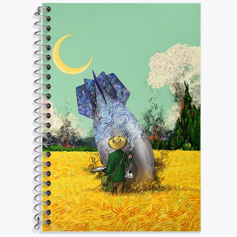 دفتر نت موسیقی 50 برگ خندالو طرح ونسان ونگوگ کد F5080