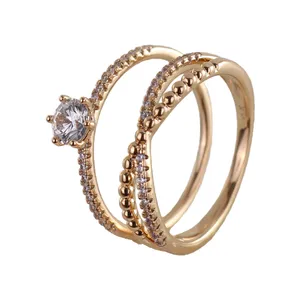 انگشتر زنانه ژوپینگ مدل حلقه و پشت حلقه کد S344