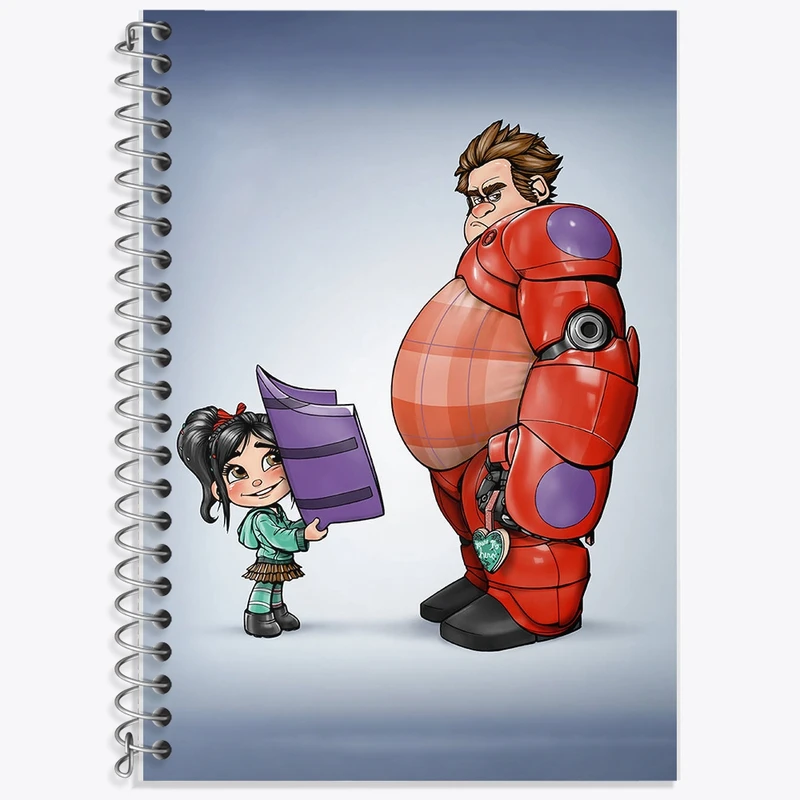 دفتر زبان 50 برگ خندالو مدل دو خط طرح رالف خرابکار کد F2174