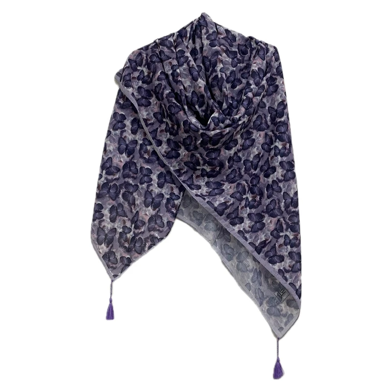 روسری زنانه مدل نخی چهارفصل منگوله دار کد 914