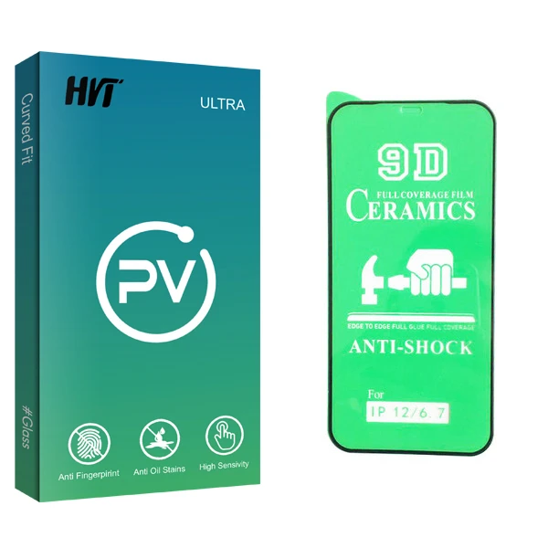 محافظ صفحه نمایش 9D اچ وی تی مدل PV glass مناسب برای گوشی موبایل اپل iphone 12 / 12 pro