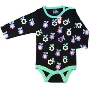 بادی آستین بلند نوزادی مدل گلدان کد 430 - LIGHT